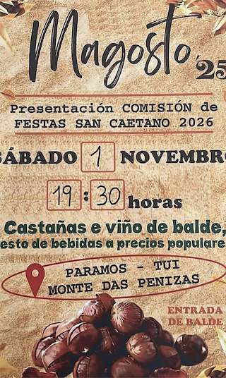 Fechas, información, programa, cartel, imágenes, mapa y ubicación de Magosto de Paramos (2025)  en  Tui