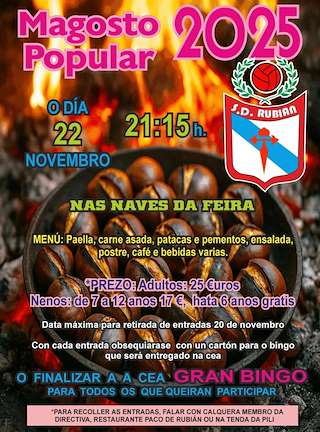 Fechas, información, programa, cartel, imágenes, mapa y ubicación de Magosto de Rubián (2025)  en  Bóveda