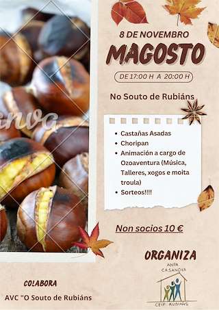 Fechas, información, programa, cartel, imágenes, mapa y ubicación de Magosto de Rubiáns (2025)  en  Vilagarcía de Arousa