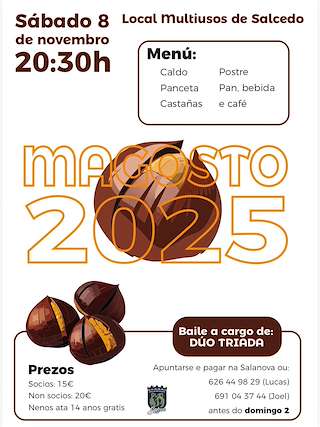 Fechas, información, programa, cartel, imágenes, mapa y ubicación de Magosto de Salcedo (2025) en A Pobra do Brollón