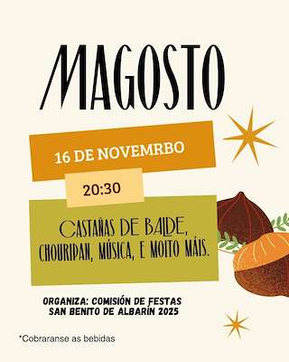 Fechas, información, programa, cartel, imágenes, mapa y ubicación de Magosto de San Benito de Albarín  en  O Porriño