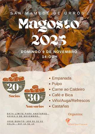 Fechas, información, programa, cartel, imágenes, mapa y ubicación de Magosto de San Mamede de Urrós (2025) en Allariz