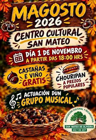 Fechas, información, programa, cartel, imágenes, mapa y ubicación de Magosto de San Mateo de Oliveira (2026)  en  Ponteareas