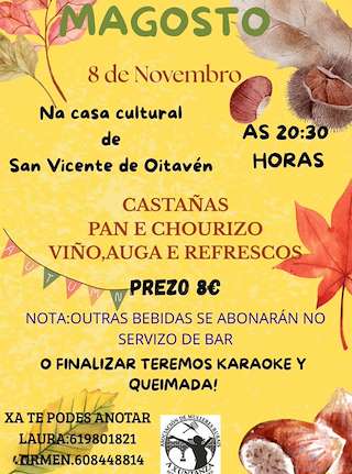 Fechas, información, programa, cartel, imágenes, mapa y ubicación de Magosto de San Vicente de Oitavén (2025)  en  Fornelos de Montes