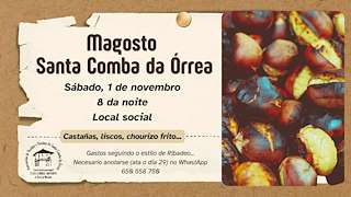 Fechas, información, programa, cartel, imágenes, mapa y ubicación de Magosto de Santa Comba da Órrea (2025)  en  Riotorto