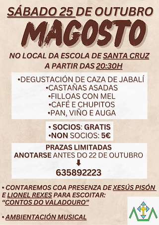 Fechas, información, programa, cartel, imágenes, mapa y ubicación de Magosto de Santa Cruz (2025)  en  O Valadouro