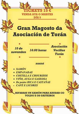 Fechas, información, programa, cartel, imágenes, mapa y ubicación de Magosto de Torán  en  Taboadela