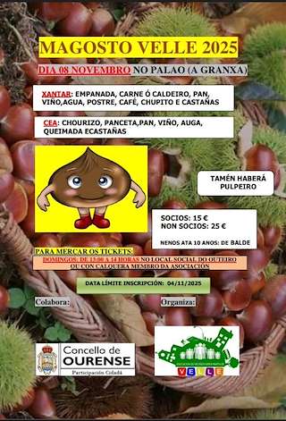 Fechas, información, programa, cartel, imágenes, mapa y ubicación de Magosto de Velle  (2025) en Ourense