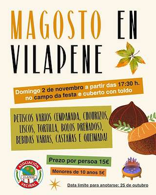 Fechas, información, programa, cartel, imágenes, mapa y ubicación de Magosto de Vilapene (2025)  en  Cospeito