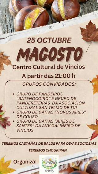 Fechas, información, programa, cartel, imágenes, mapa y ubicación de Magosto de Vincios (2025)  en  Gondomar