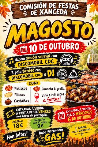 Fechas, información, programa, cartel, imágenes, mapa y ubicación de Magosto de Xanceda (2026)  en  Mesía