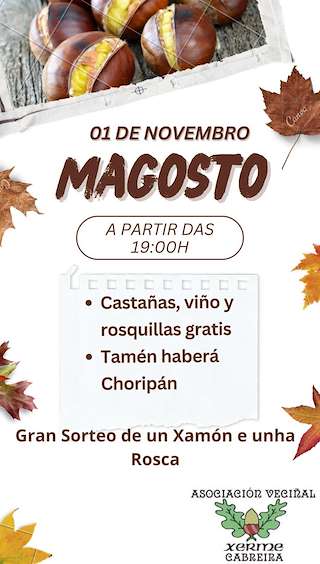 Fechas, información, programa, cartel, imágenes, mapa y ubicación de Magosto de Xerme Cabreira (2025)  en  Salvaterra do Miño