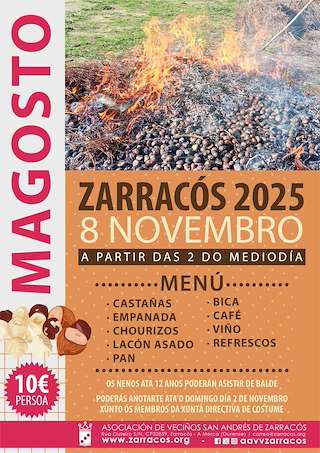 Fechas, información, programa, cartel, imágenes, mapa y ubicación de Magosto de Zarracós  (2025) en A Merca