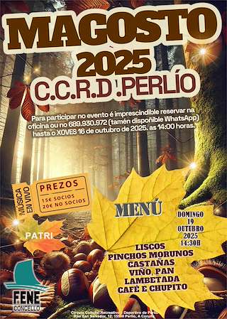 Fechas, información, programa, cartel, imágenes, mapa y ubicación de Magosto do Casino de Perlío (2025)  en  Fene