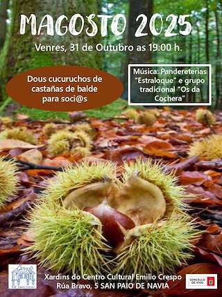 Fechas, información, programa, cartel, imágenes, mapa y ubicación de Magosto do Centro Cultural Emilio Crespo (2025)  en  Vigo