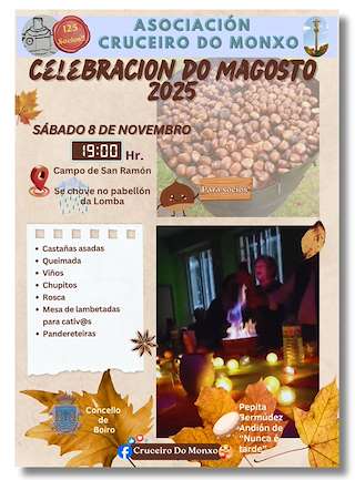 Fechas, información, programa, cartel, imágenes, mapa y ubicación de Magosto do Cruceiro do Monxo (2025)  en  Boiro