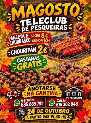 Fechas, información, programa, cartel, imágenes, mapa y ubicación de Magosto do Teleclub de Pesqueiras (2026)  en  Salvaterra do Miño