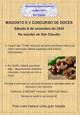 Fechas, información, programa, cartel, imágenes, mapa y ubicación de Magosto e V Concurso de Doces (2025) en Ortigueira
