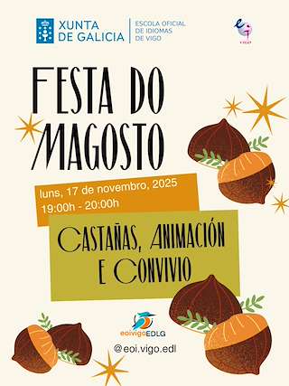 Fechas, información, programa, cartel, imágenes, mapa y ubicación de Magosto e Foliada da Escola de Idiomas (2025)  en  Vigo