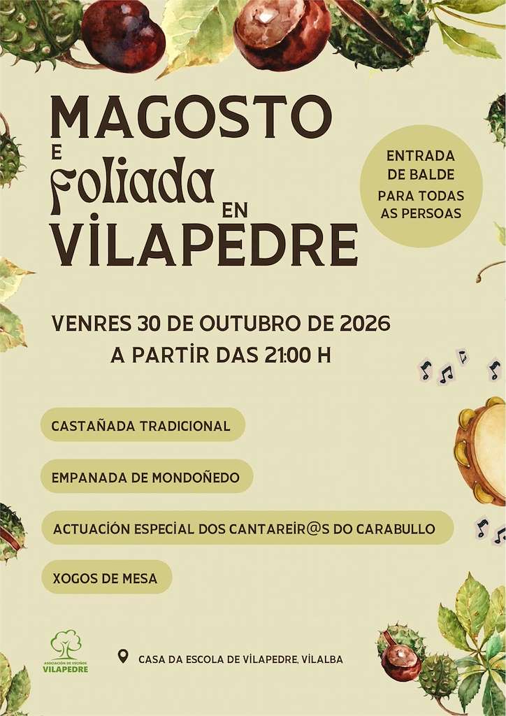 Magosto e Foliada de Vilapedre (2026) en Vilalba
