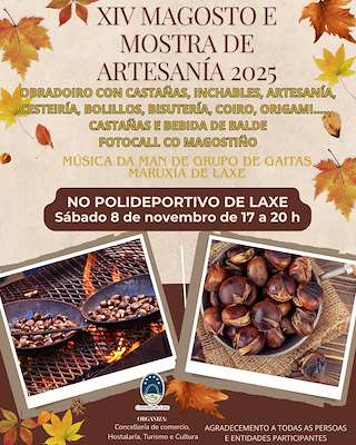 Fechas, información, programa, cartel, imágenes, mapa y ubicación de XIV Magosto e Mostra de Artesanía (2025)  en  Laxe