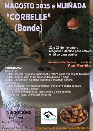 Fechas, información, programa, cartel, imágenes, mapa y ubicación de Magosto e Muiñada de Corbelle  (2025)  en  Bande