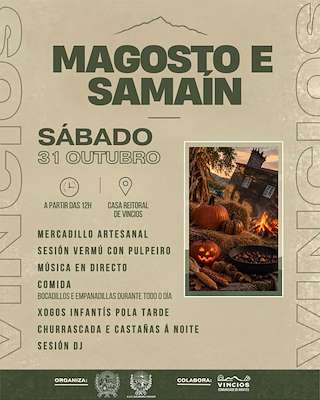 Fechas, información, programa, cartel, imágenes, mapa y ubicación de Magosto e Samaín de Vincios (2026)  en  Gondomar