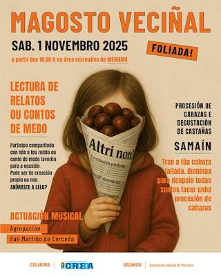 Fechas, información, programa, cartel, imágenes, mapa y ubicación de Magosto e Samaín Veciñal de Meirama  en  Cerceda