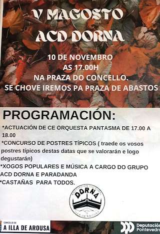 Fechas, información, programa, cartel, imágenes, mapa y ubicación de V Magosto  en  Illa de Arousa