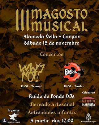 Fechas, información, programa, cartel, imágenes, mapa y ubicación de III Magosto Musical  en  Cangas de Morrazo