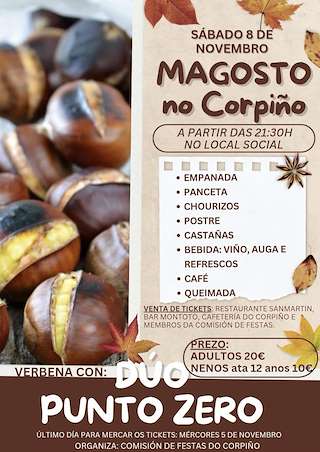 Fechas, información, programa, cartel, imágenes, mapa y ubicación de Magosto no Corpiño (2025)  en  Lalín