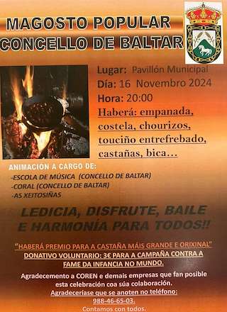 Fechas, información, programa, cartel, imágenes, mapa y ubicación de Magosto Popular (2025)  en  Baltar