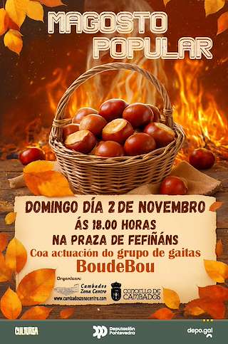Fechas, información, programa, cartel, imágenes, mapa y ubicación de Magosto Popular (2025)  en  Cambados