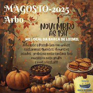 Fechas, información, programa, cartel, imágenes, mapa y ubicación de Magosto Popular da Barca de Loimil (2025)  en  Arbo