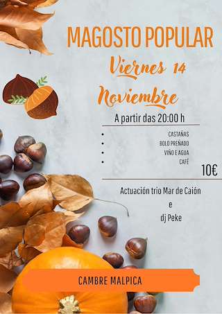 Fechas, información, programa, cartel, imágenes, mapa y ubicación de Magosto Popular de Cambre (2025)  en  Malpica de Bergantiños