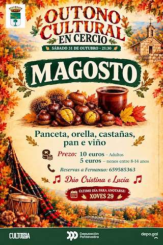 Fechas, información, programa, cartel, imágenes, mapa y ubicación de Magosto Popular de Cercio (2026)  en  Lalín