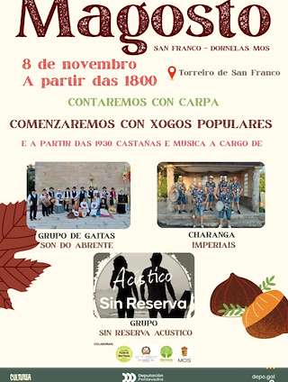 Fechas, información, programa, cartel, imágenes, mapa y ubicación de Magosto Popular de Dornelas (2025)  en  Mos