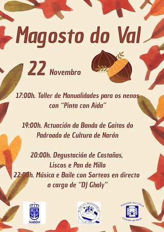 Fechas, información, programa, cartel, imágenes, mapa y ubicación de Magosto Popular de O Val (2025)  en  Narón