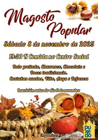 Fechas, información, programa, cartel, imágenes, mapa y ubicación de Magosto Popular de Puxedo (2025) en Lobios