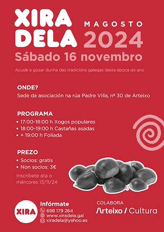Fechas, información, programa, cartel, imágenes, mapa y ubicación de Magosto Popular de Xiradela  en  Arteixo