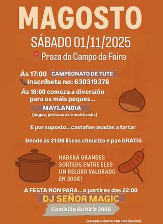 Fechas, información, programa, cartel, imágenes, mapa y ubicación de Magosto Popular (2025)  en  Guitiriz