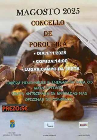 Fechas, información, programa, cartel, imágenes, mapa y ubicación de Magosto Popular (2025)  en  Porqueira