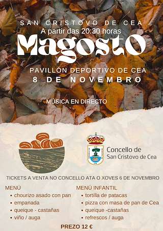 Fechas, información, programa, cartel, imágenes, mapa y ubicación de Magosto Popular (2025)  en  San Cristovo de Cea