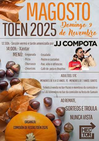 Fechas, información, programa, cartel, imágenes, mapa y ubicación de Magosto (2025) en Toén