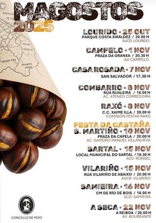 Fechas, información, programa, cartel, imágenes, mapa y ubicación de Magostos (2025) en Poio
