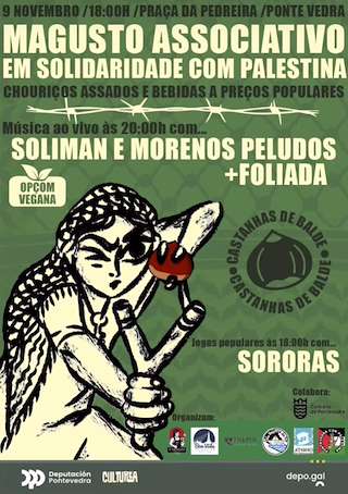 Fechas, información, programa, cartel, imágenes, mapa y ubicación de Magusto Solidaria con Palestina  en  Pontevedra