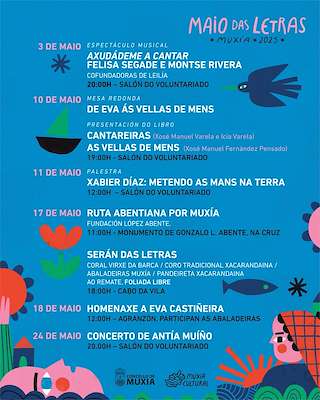 Fechas, información, programa, cartel, imágenes, mapa y ubicación de Maio das Letras  en  Muxía