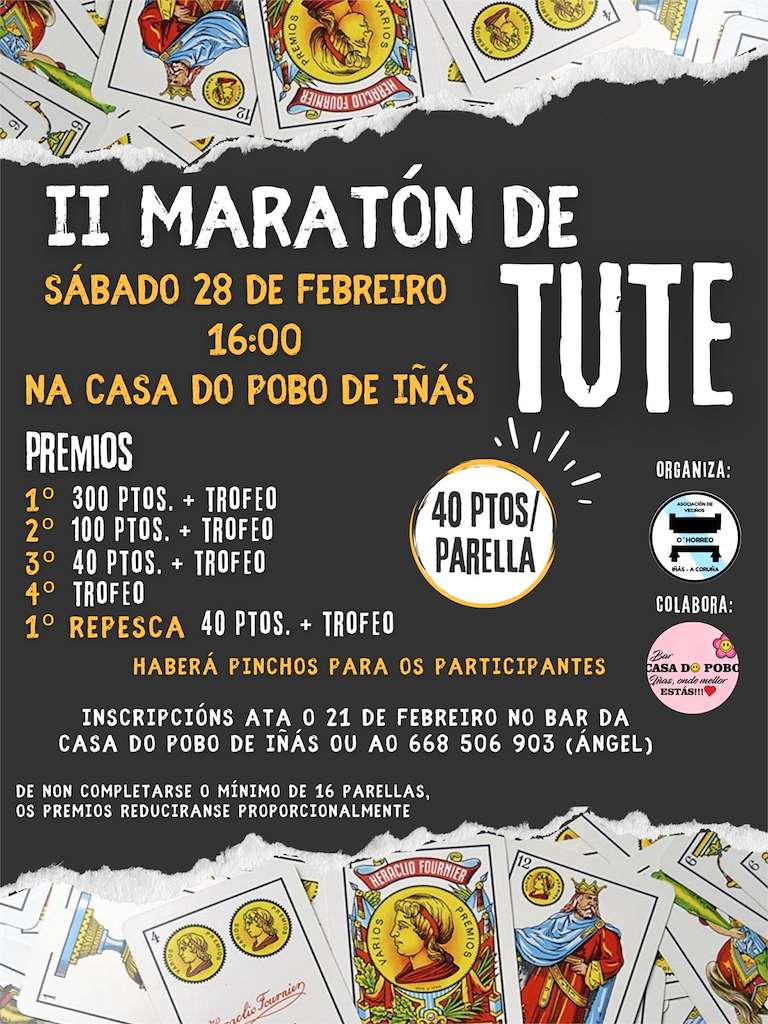 II Maratón de Tute de Iñás en Oleiros