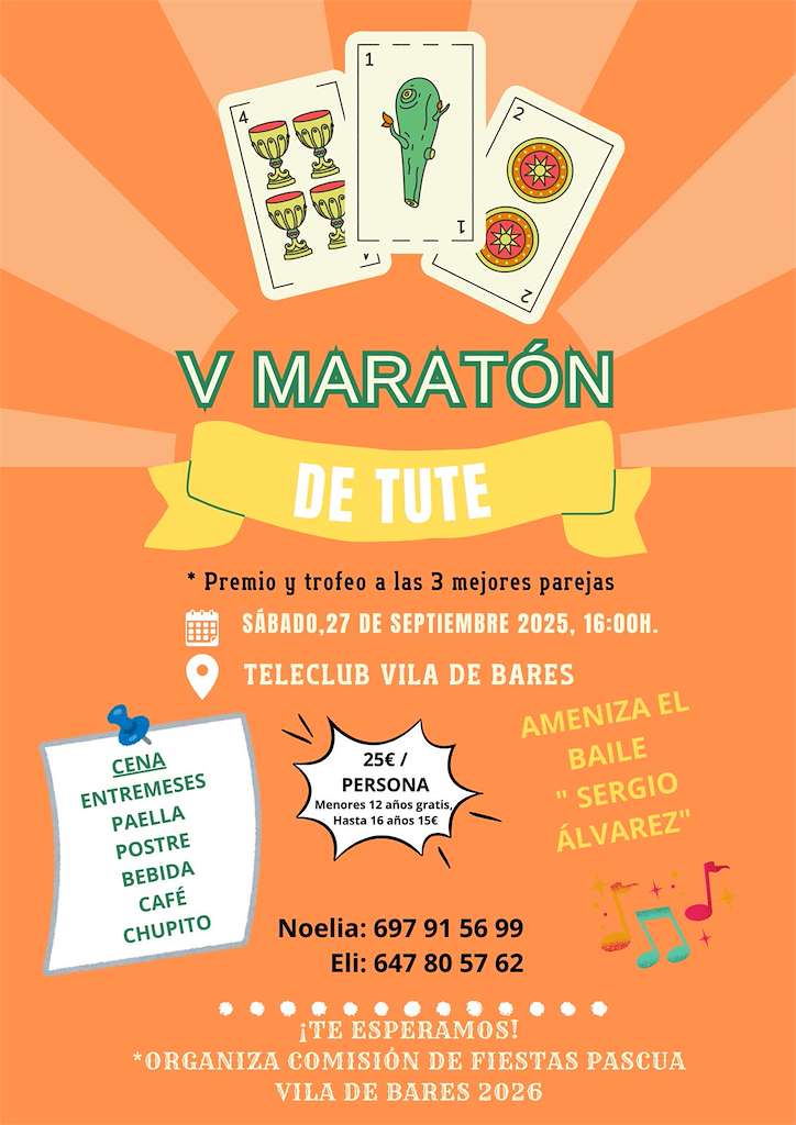V Maratón de Tute y Cena-Baile (2025) en Mañón