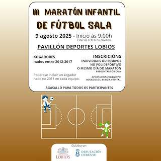 Fechas, información, programa, cartel, imágenes, mapa y ubicación de Maratón Infantil de Fútbol Sala  en  Lobios